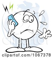 Poster, Art Print Of Stressed Moodie Character Using A Cell Phone