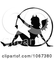 Clipart Sexy She Devil In Silhouette Royalty Free Vector Illustration