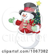 Poster, Art Print Of Snowman Holding A Tiny Christmas Tree