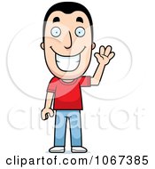 Clipart Happy Man Waving Royalty Free Vector Illustration