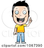 Clipart Happy Boy With An Idea Royalty Free Vector Illustration