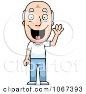 Clipart Happy Grandpa Waving Royalty Free Vector Illustration