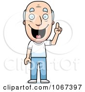 Clipart Happy Grandpa With An Idea Royalty Free Vector Illustration