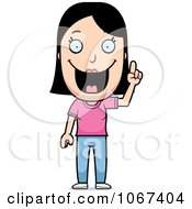 Clipart Happy Woman With An Idea Royalty Free Vector Illustration
