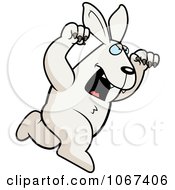 Clipart Ferocious Rabbit Attacking Royalty Free Vector Illustration