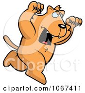 Clipart Ferocious Cat Attacking Royalty Free Vector Illustration
