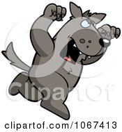 Clipart Ferocious Wolf Attacking Royalty Free Vector Illustration