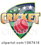 Clipart Cricket Ball Shield Royalty Free Vector Illustration