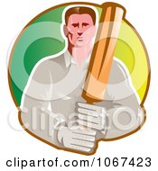 Clipart Cricket Batsman 1 Royalty Free Vector Illustration