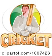 Clipart Cricket Batsman 2 Royalty Free Vector Illustration