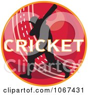 Clipart Cricket Batsman On A Ball Royalty Free Vector Illustration
