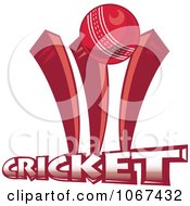 Clipart Red Cricket Ball Sign Royalty Free Vector Illustration