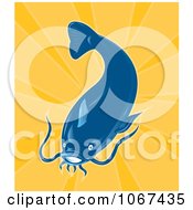 Clipart Swimming Blue Catfish Royalty Free Vector Illustration
