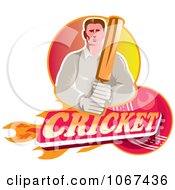 Clipart Cricket Batsman 3 Royalty Free Vector Illustration
