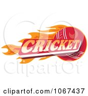 Clipart Flaming Cricket Ball Royalty Free Vector Illustration