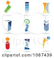 Clipart Letter I Logo Icons Royalty Free Vector Illustration