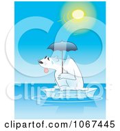 Poster, Art Print Of Sweaty Polar Bear Under An Umbrella On An Iceberg