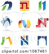 Clipart Letter N Logo Icons Royalty Free Vector Illustration