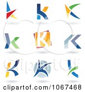 Clipart Letter K Logo Icons Royalty Free Vector Illustration