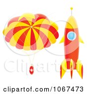 Poster, Art Print Of Parachute And Rocket