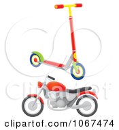 Clipart Scooter And Motorcycle Royalty Free Illustration
