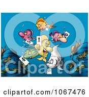 Clipart Fish Holding Number Tags Royalty Free Illustration