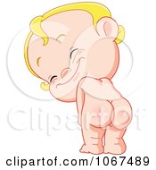 Clipart Blond Baby Showing His Butt Royalty Free Vector Illustration by yayayoyo