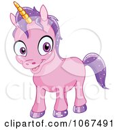 Poster, Art Print Of Happy Baby Purple Unicorn