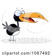 Clipart Excited Crow Royalty Free Vector Illustration