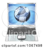 Poster, Art Print Of 3d Laptop With A Globe On The Screen