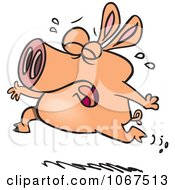 Clipart Pig Crying And Running Royalty Free Vector Illustration