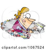 Woman Clipping Coupons