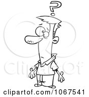 Clipart Outlined Puzzled Man Royalty Free Vector Illustration