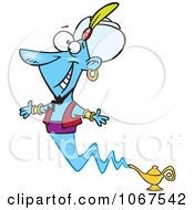 Clipart Genie Greeting Royalty Free Vector Illustration