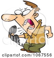 Poster, Art Print Of Irate Man Screaming Into The Phone