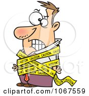 Poster, Art Print Of Businessman Tied In Caution Tape