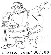 Poster, Art Print Of Outlined Santa Introducing