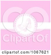 Clipart Pink Butterfly And Ribbon Background Royalty Free Vector Illustration by KJ Pargeter