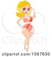Clipart Summer Pinup Woman Lifting Her Shades Royalty Free Vector Illustration