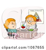 Clipart Dietician Discussing A Womans Diet Royalty Free Vector Illustration