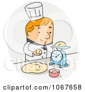 Clipart Baker Weighing Dough Royalty Free Vector Illustration