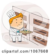 Poster, Art Print Of Baker Putting Cookie Dough In The Oven