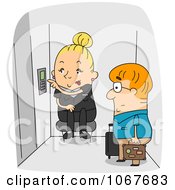 Clipart Elevator Operator Pushing A Button Royalty Free Vector Illustration by BNP Design Studio
