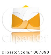 Poster, Art Print Of 3d Letter In An Orange Envelope