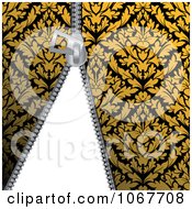 Poster, Art Print Of Zipper Through Gold Damask