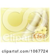 Poster, Art Print Of Gold Wedding Band Pearl And Blossom Background