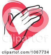 Clipart Hand Over A Painted Heart Royalty Free Vector Illustration by Johnny Sajem