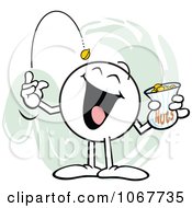 Poster, Art Print Of Happy Moodie Character Tossing Peanuts In His Mouth