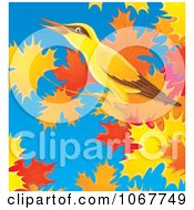 Poster, Art Print Of Bird In An Autumn Maple Tree