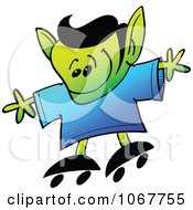 Clipart Roller Skating Alien Royalty Free Vector Illustration by Zooco